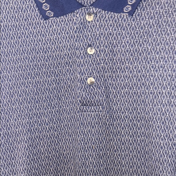 Haband Blue Polo Shirt Classic Knit Design - Picture 7 of 12